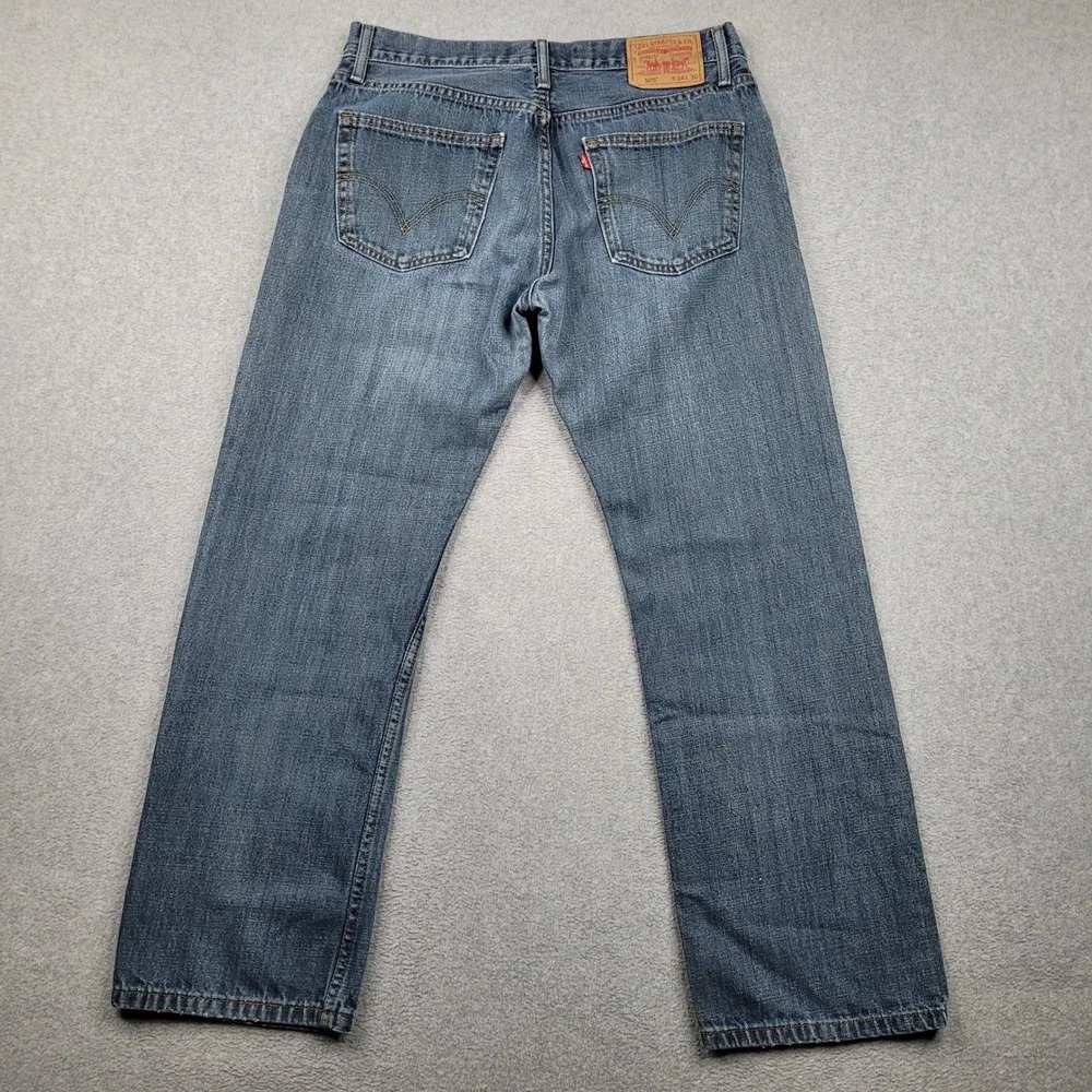 Levi's 505 Straight‎ Fit Jeans Mens 34x30 Blue Denim Classic Casual Cotton Y2K